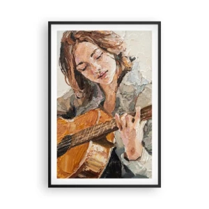 Poster in een zwarte lijst - Concerto voor gitaar en een meisjeshart - 61x91 cm