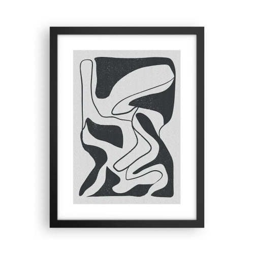 Poster in een zwarte lijst - Abstract doolhofplezier - 30x40 cm