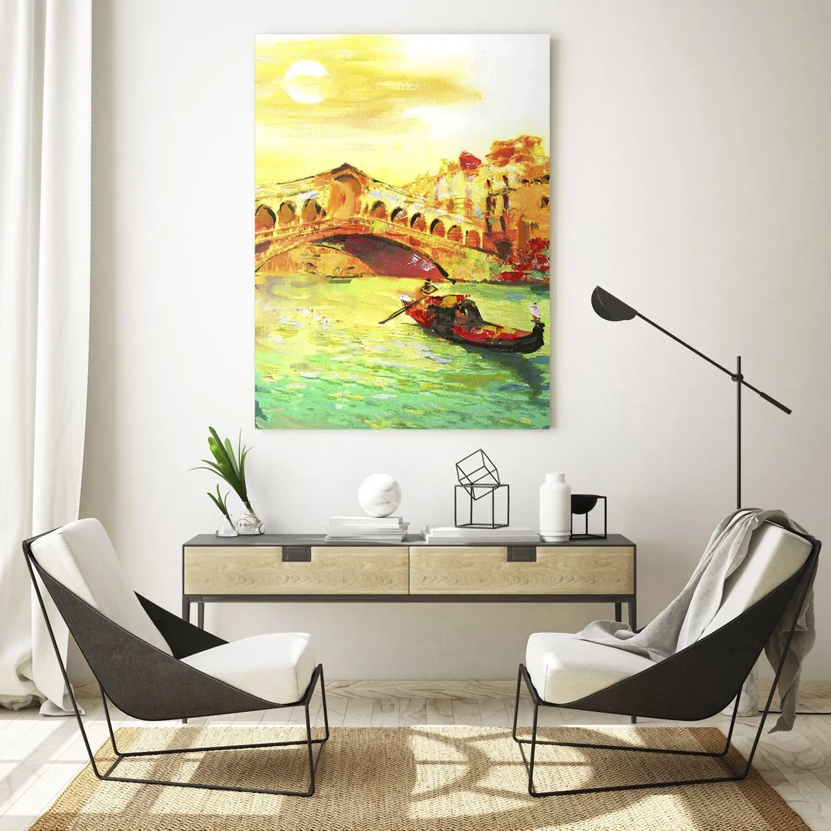 Schilderen op glas - Een pelgrimstocht van geliefden - 50x70 cm