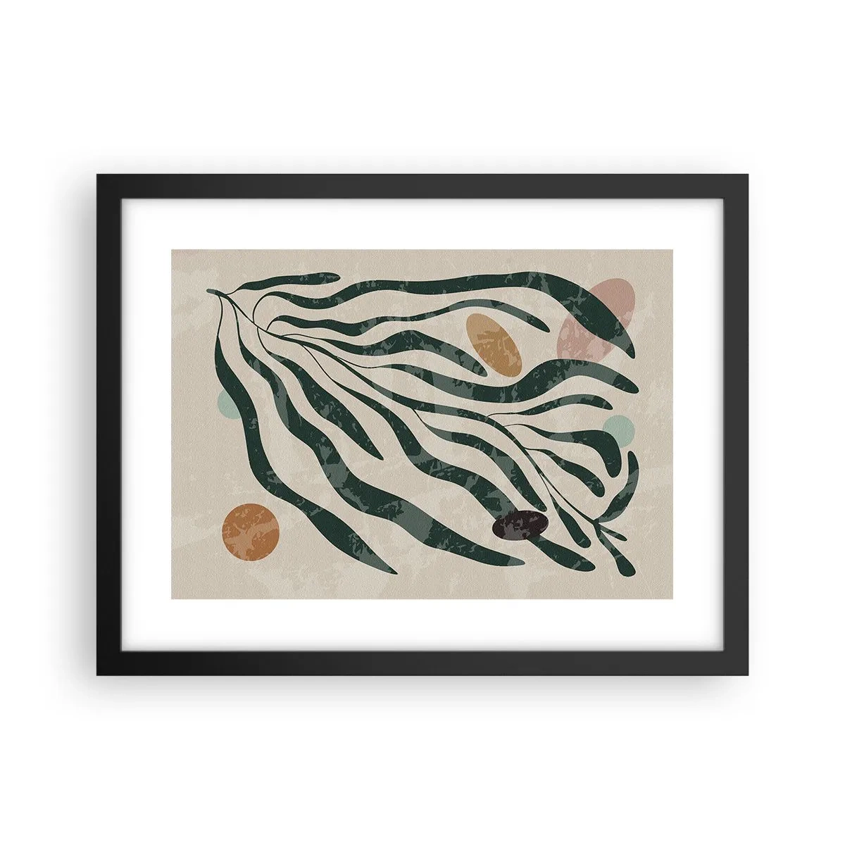 Poster in een zwarte lijst - Tussen het groen - 40x30 cm