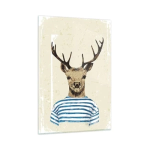 Schilderen op glas - Omdat ik van gestreepte t-shirts hou! - 80x120 cm