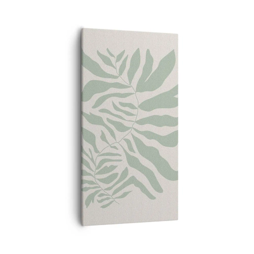 Schilderen op canvas - Smaragdgroene tak - 55x100 cm