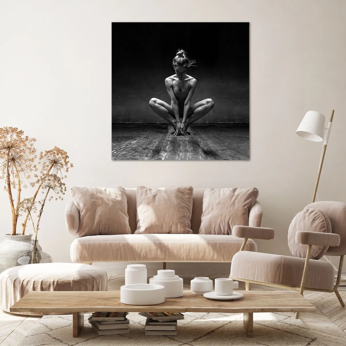 Schilderen op canvas - Concentratie van dansenergie - 40x40 cm