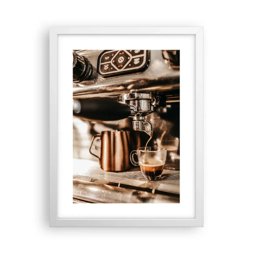 Poster in een witte lijst - Koffie gloed - 30x40 cm