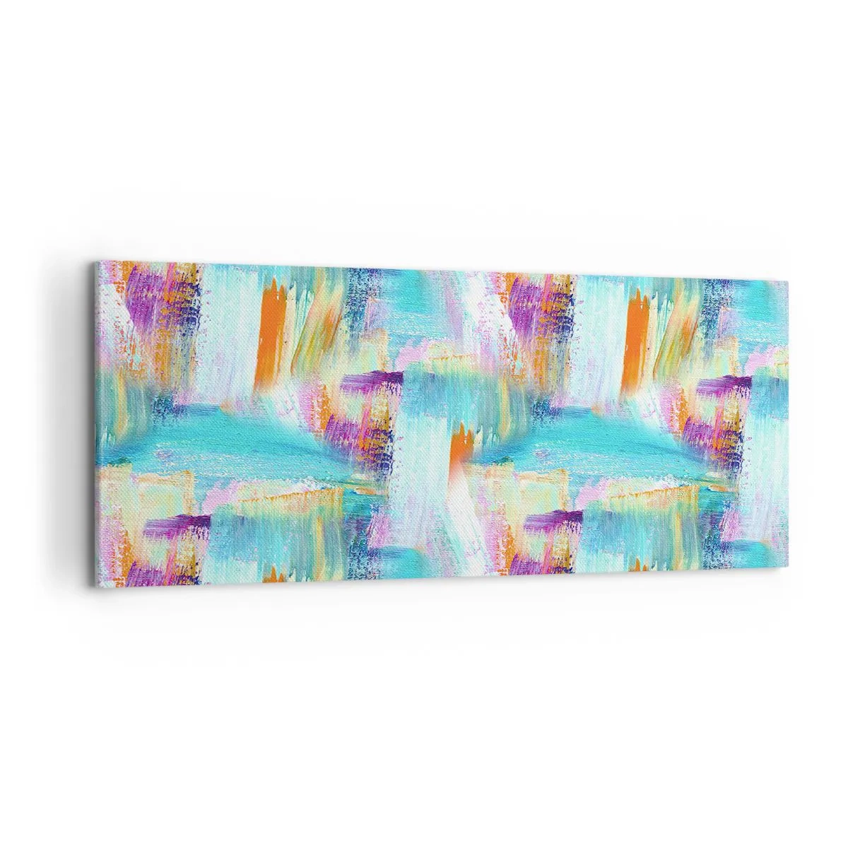 Schilderen op canvas - Vrolijk vlekkerig en besmeurd - 120x50 cm