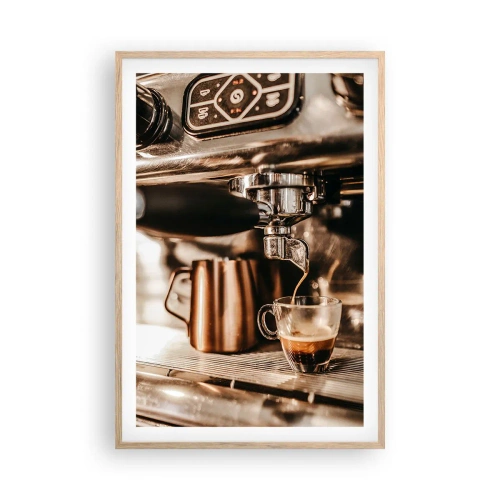 Een poster in een licht eiken lijst - Koffie gloed - 61x91 cm
