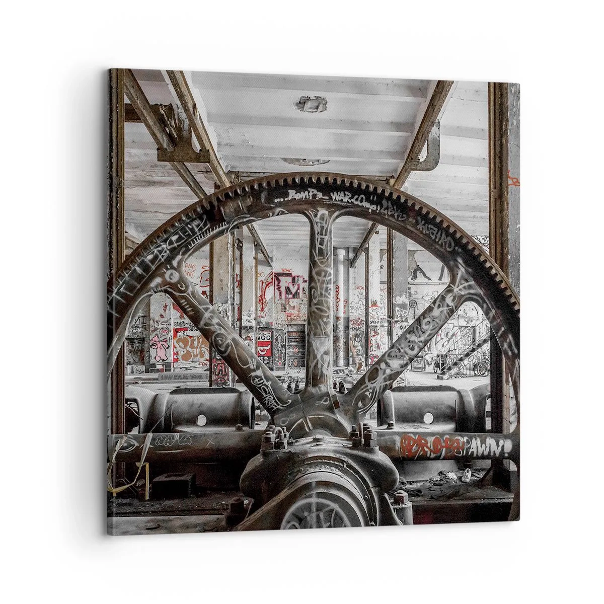 Schilderen op canvas - Het geheime leven van de fabriek - 60x60 cm