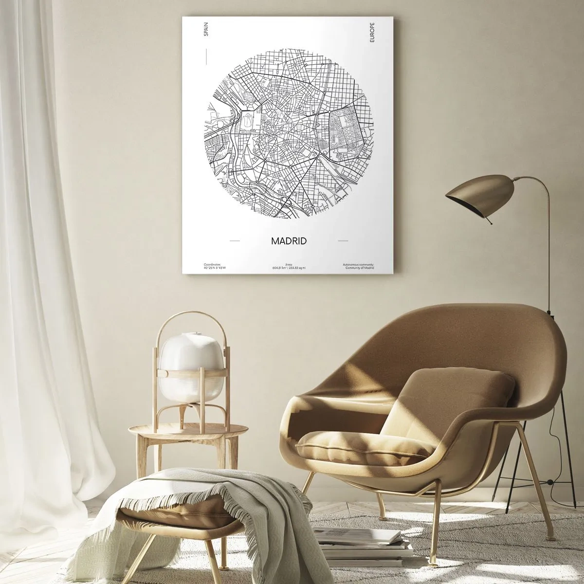 Schilderen op glas - Anatomie van Madrid - 50x70 cm