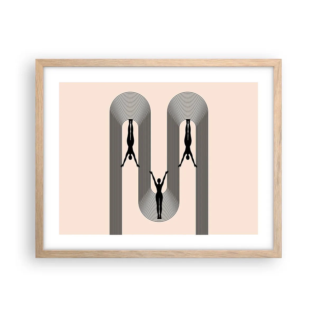 Een poster in een licht eiken lijst - Op zijn kop - 50x40 cm