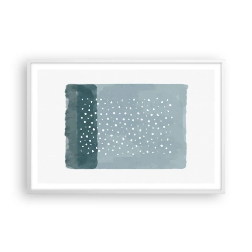 Poster in een witte lijst - Gegroeid op blauw - 91x61 cm