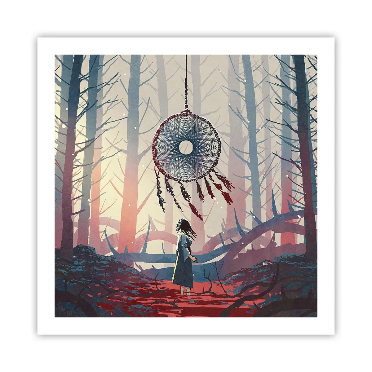 Poster - Een geheim ritueel van geluk - 60x60 cm