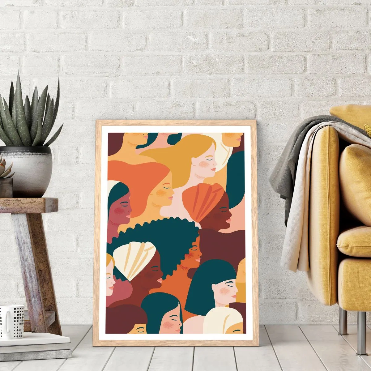 Een poster in een licht eiken lijst - Alleen vrouwelijkheid - 30x40 cm