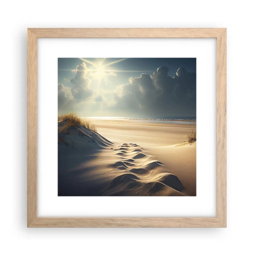 Een poster in een licht eiken lijst - Een rustgevend landschap - 30x30 cm