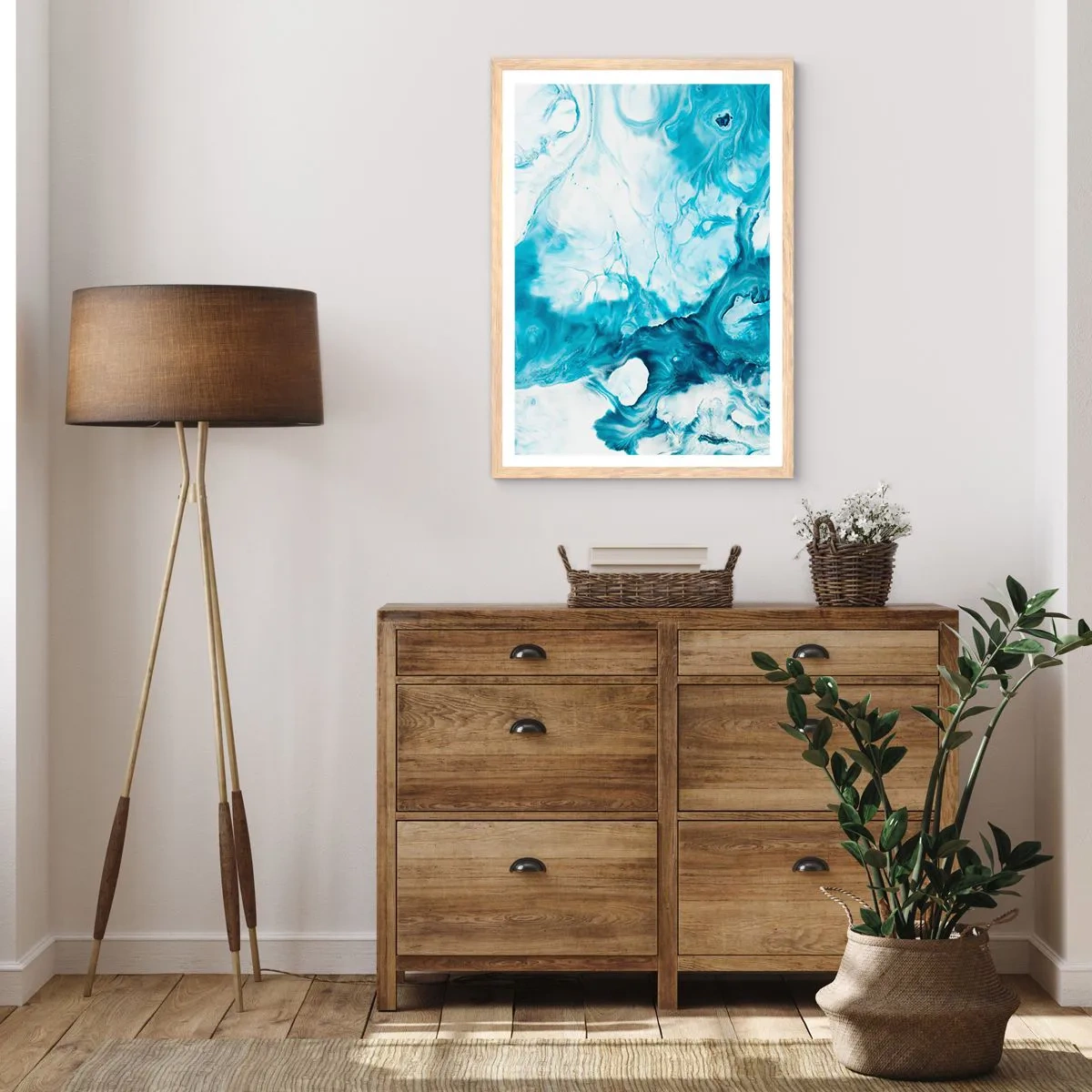 Een poster in een licht eiken lijst - Blauw Concert - 30x40 cm