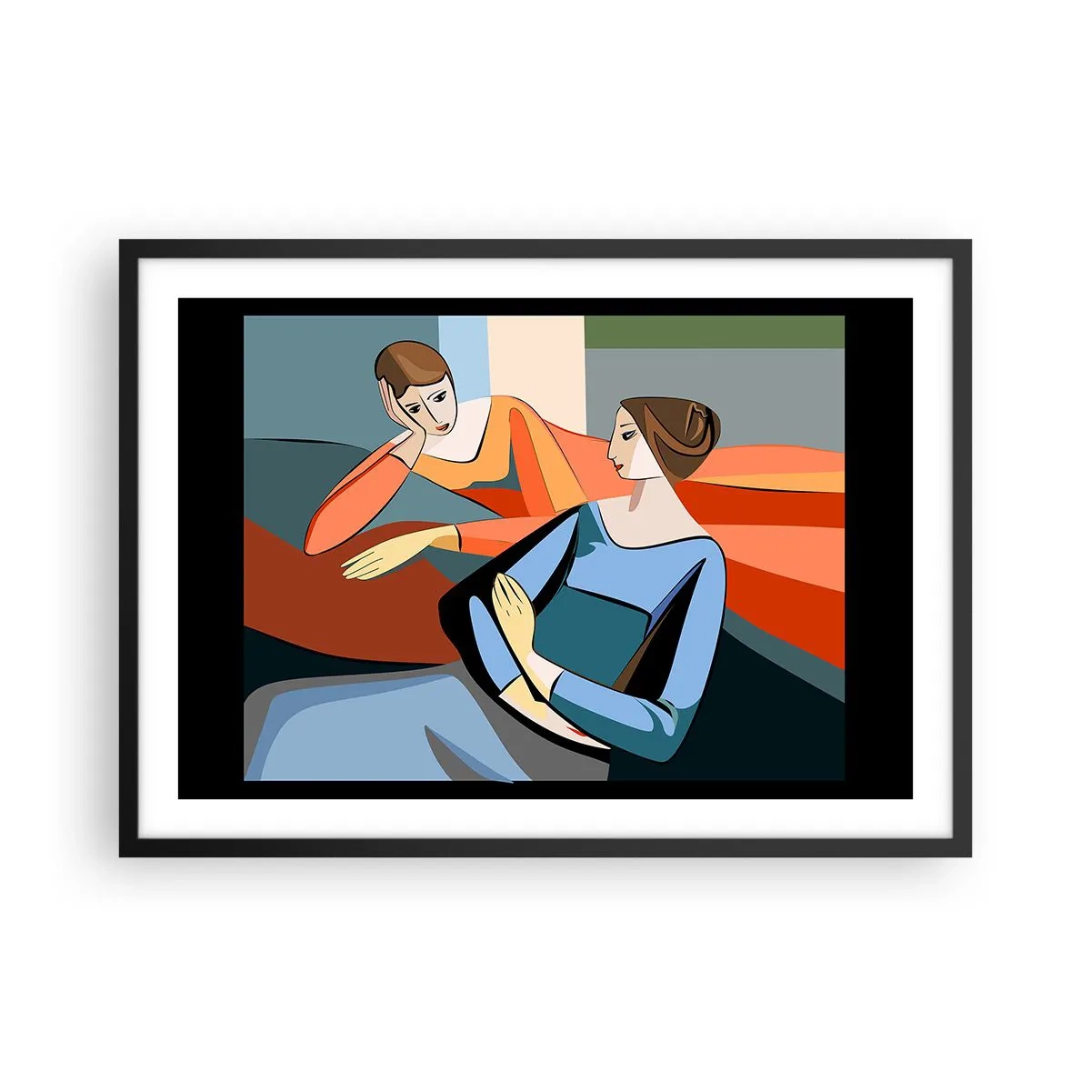 Poster in een zwarte lijst - Een moment van vertrouwen - 70x50 cm