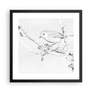 Poster in een zwarte lijst - Winterochtend - 40x40 cm