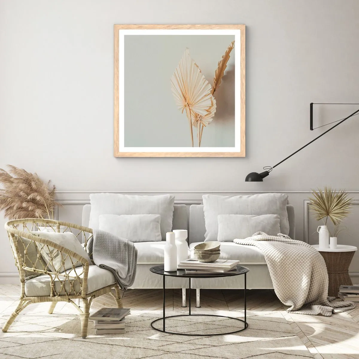 Een poster in een licht eiken lijst - Wanneer je verlichting nodig hebt - 50x50 cm