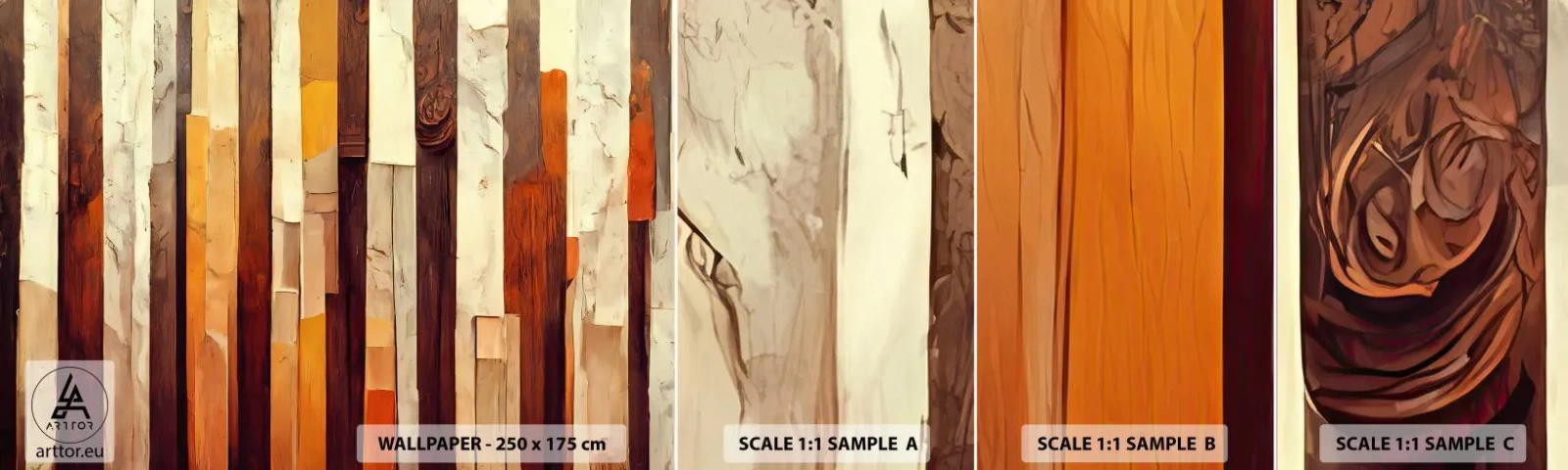 Fotobehang Staaltje Standard Eco - Anthem van de bosbomen - Deel, Abstractie, Riemen - 100x30 cm