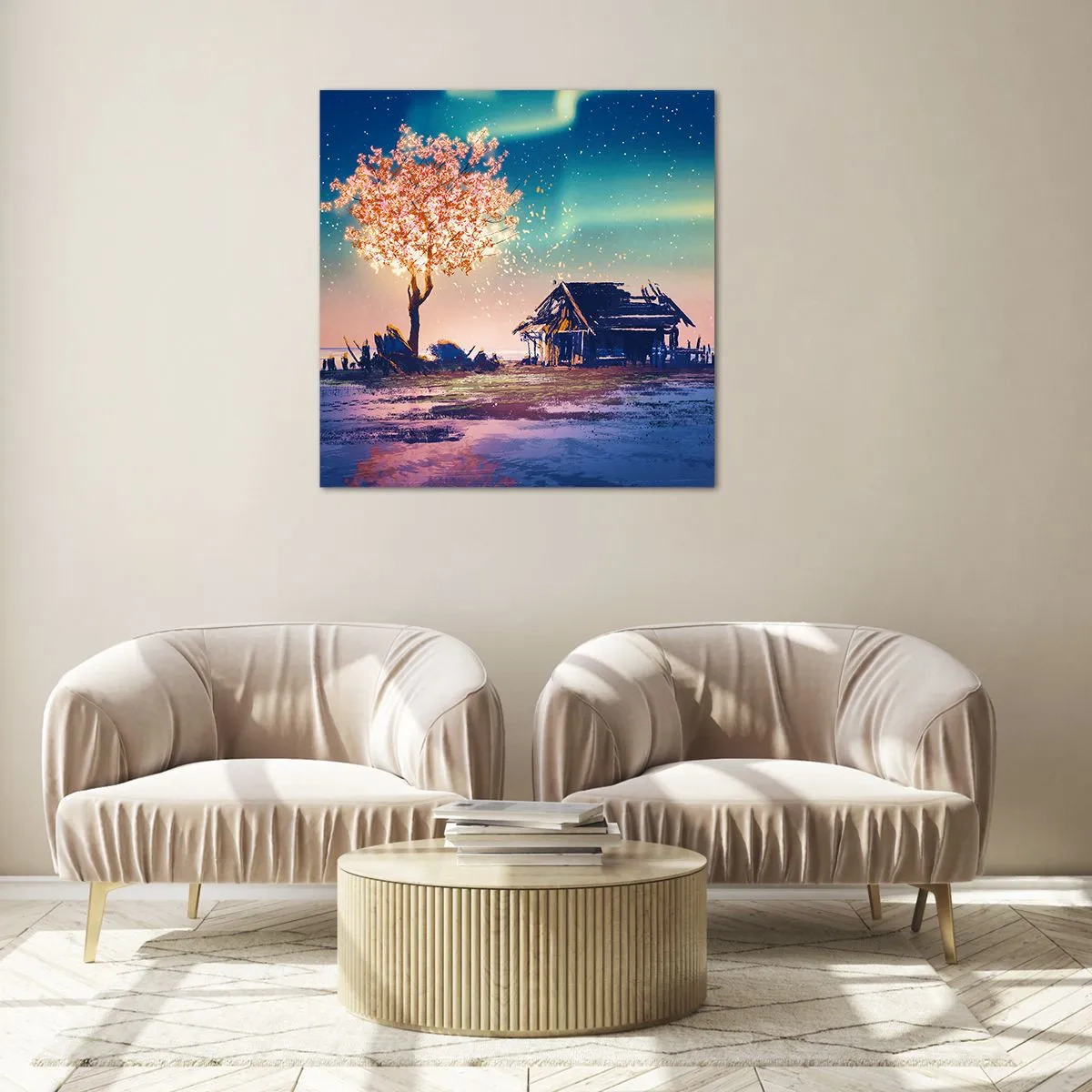 Schilderen op glas - De natuur vergaat niet - 60x60 cm