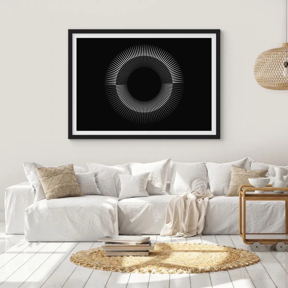 Poster in een zwarte lijst - Zwarte zon - 70x50 cm