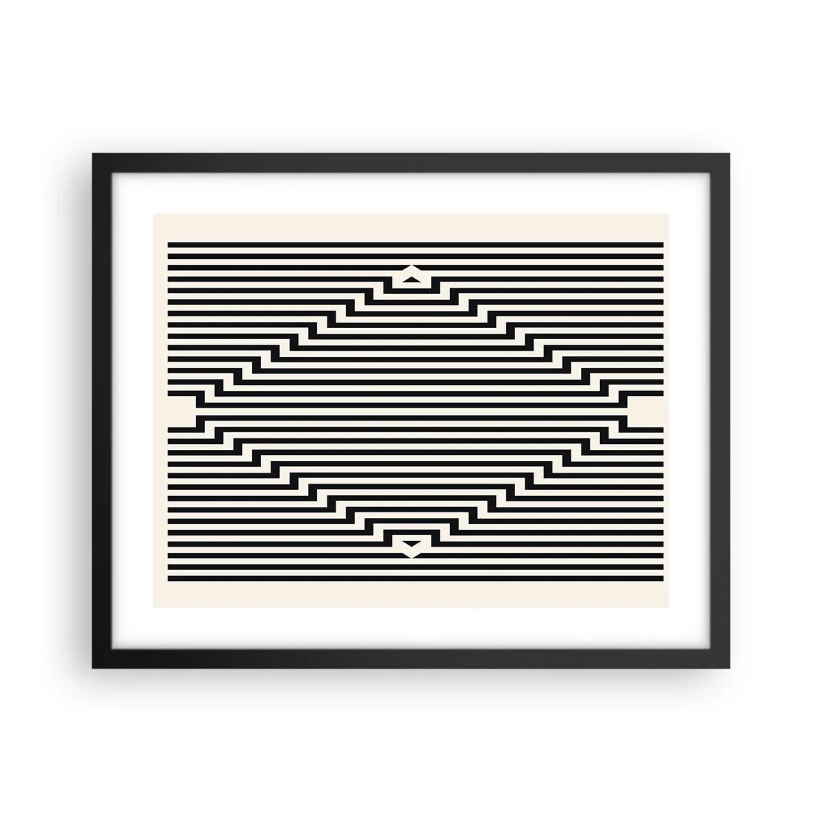 Poster in een zwarte lijst - Geometrische illusie - 50x40 cm