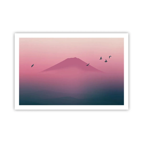 Poster - Wandelaars boven de wolken - 91x61 cm