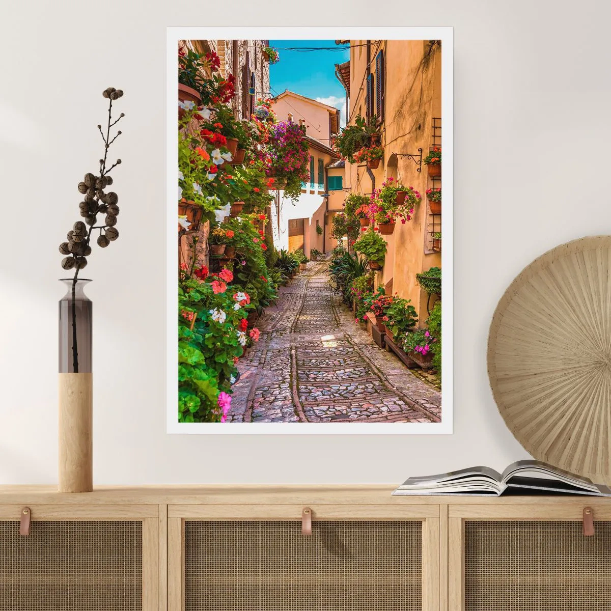 Poster - Italiaans zijstraatje - 40x50 cm
