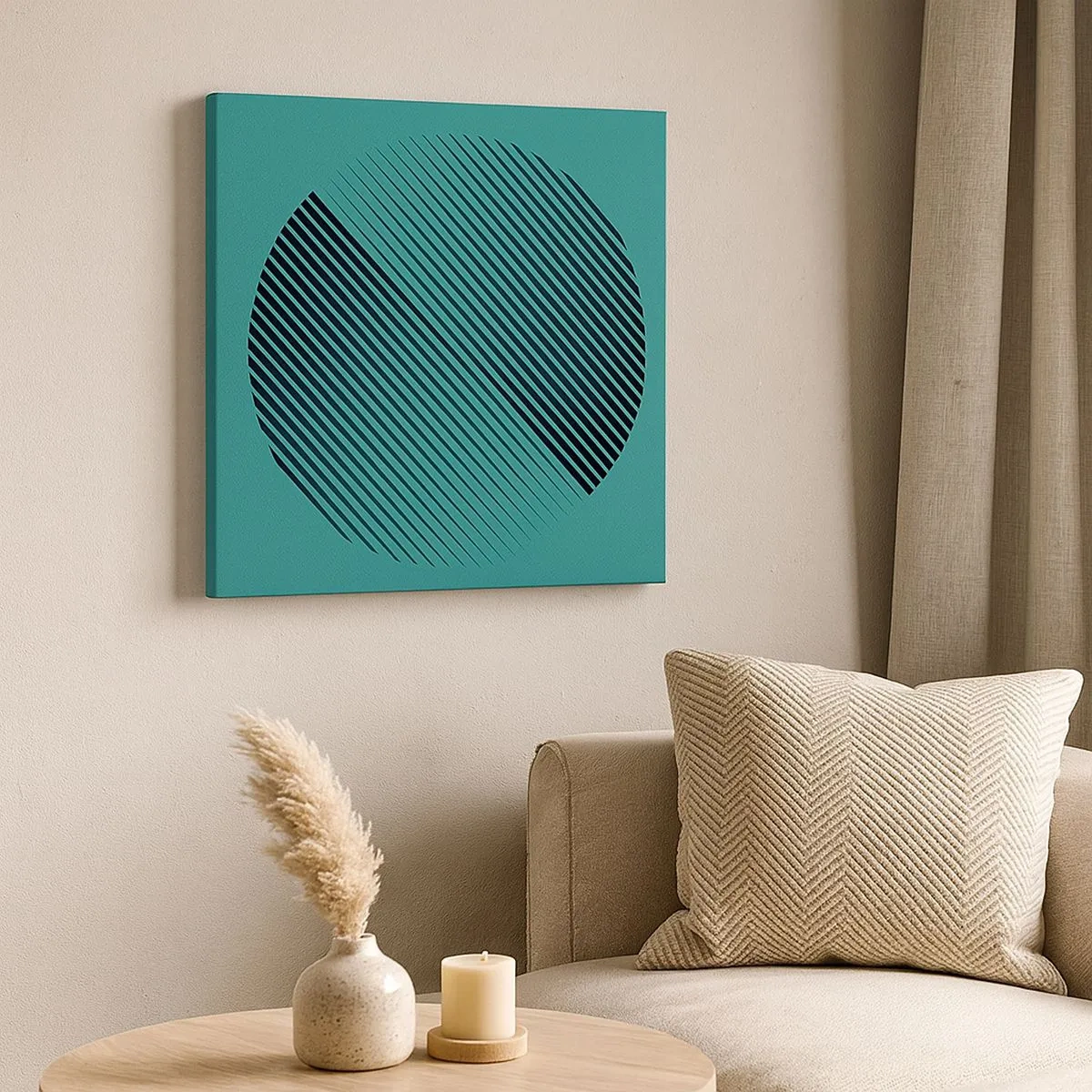 Schilderen op canvas - Cirkel – een geometrische variatie - 30x30 cm