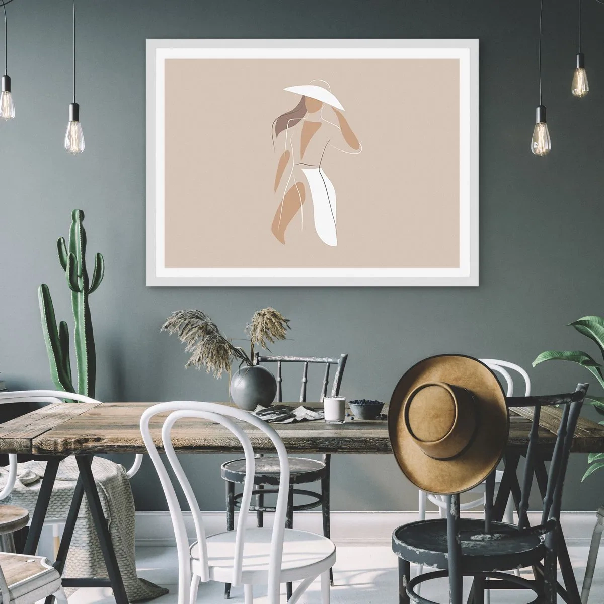 Poster in een witte lijst - Mode is leuk - 50x40 cm