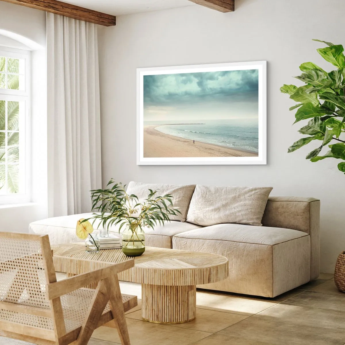 Poster in een witte lijst - op zoek naar vrede - 70x50 cm