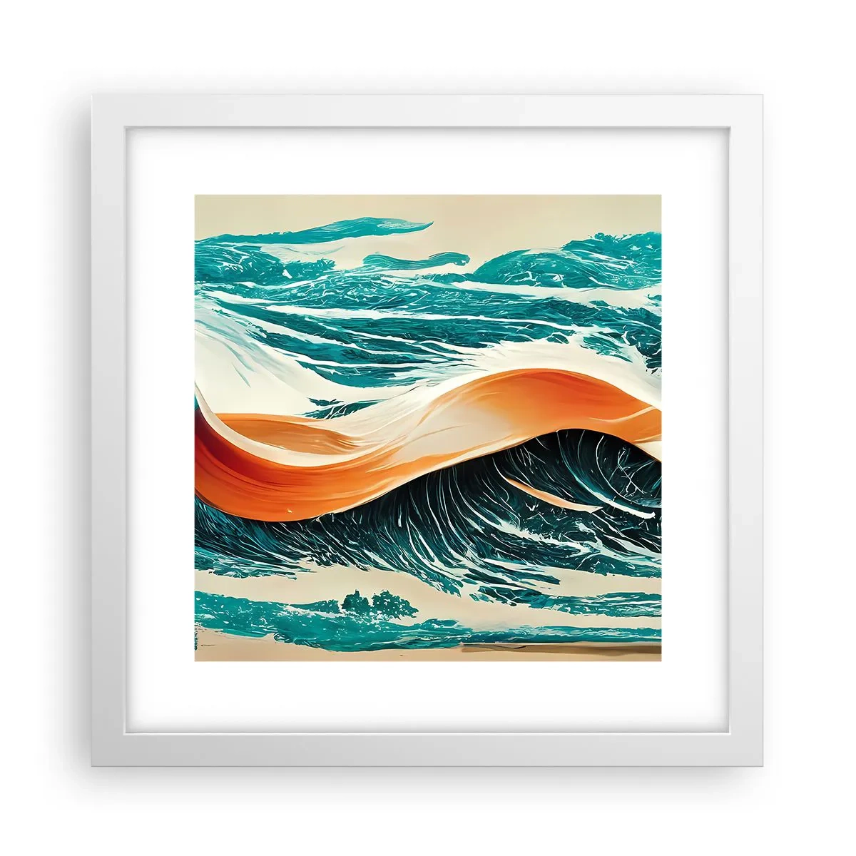 Poster in een witte lijst - De droom van elke surfer - 30x30 cm