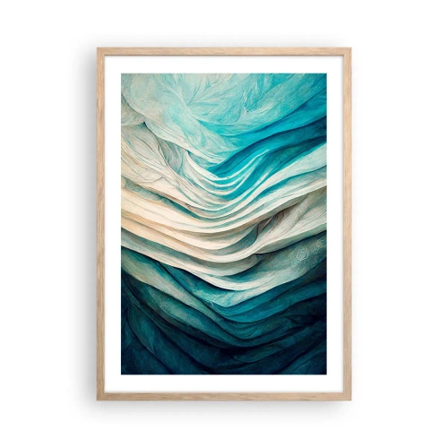 Een poster in een licht eiken lijst - Blauwe onverzadigbaarheid - 50x70 cm