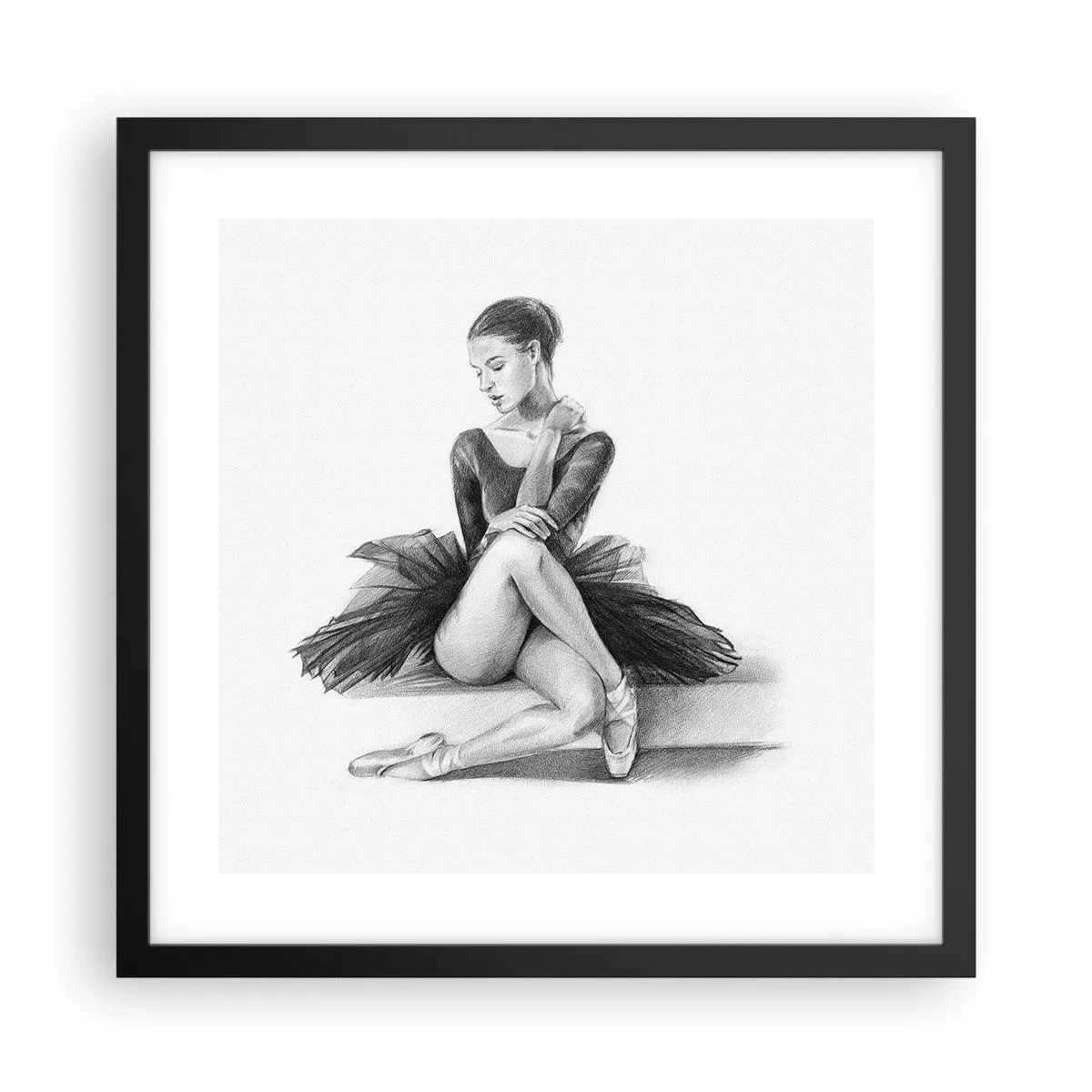 Poster in een zwarte lijst - Betoverd door de dans - 40x40 cm