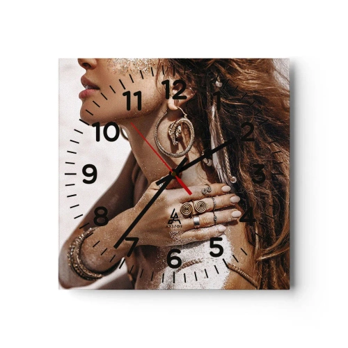 Wandklok - Klok - Koningin van het wilde strand - 30x30 cm