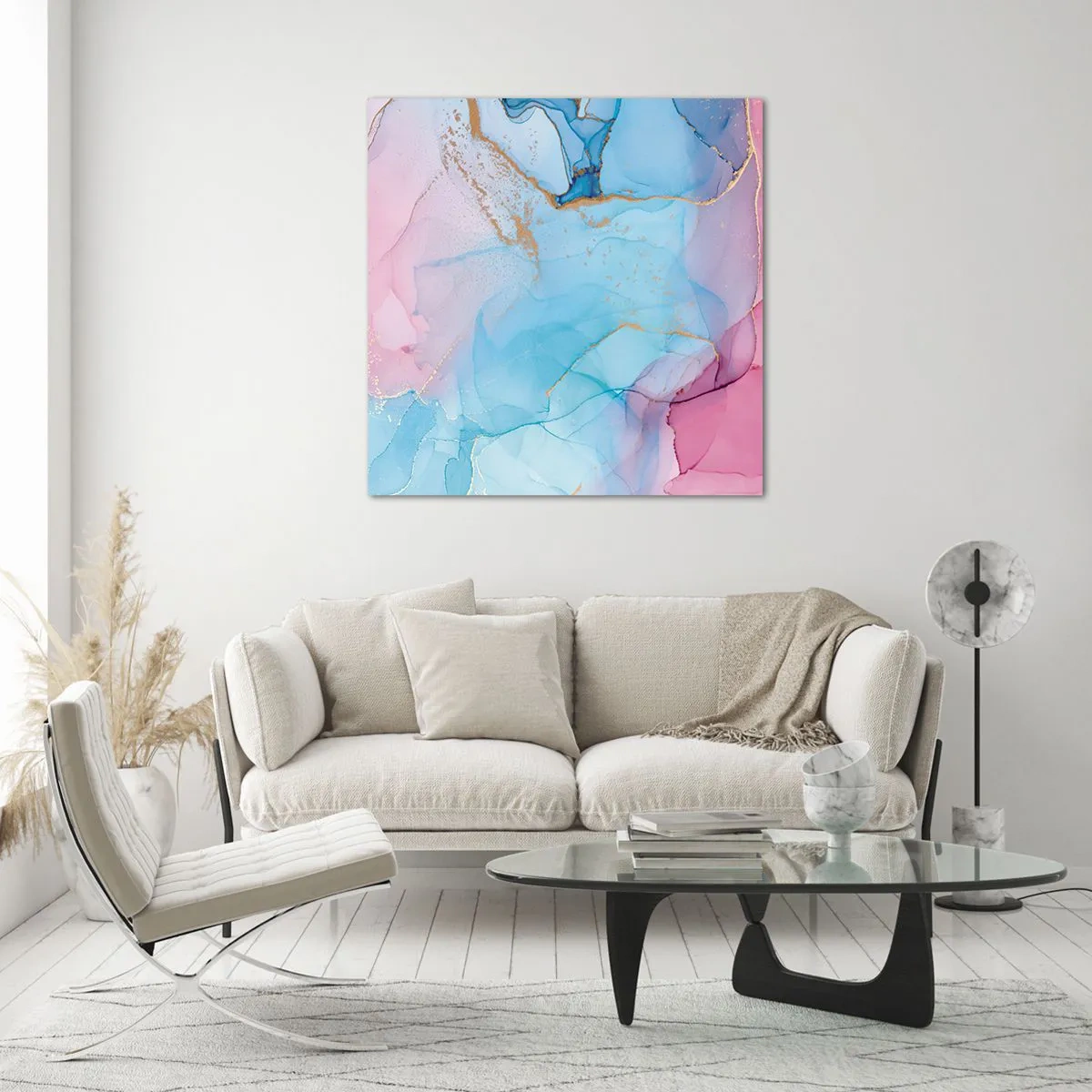Schilderen op glas - Ontmoeting en interpenetratie - 30x30 cm