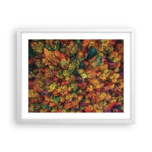 Poster in een witte lijst - Boeket herfstbomen - 50x40 cm