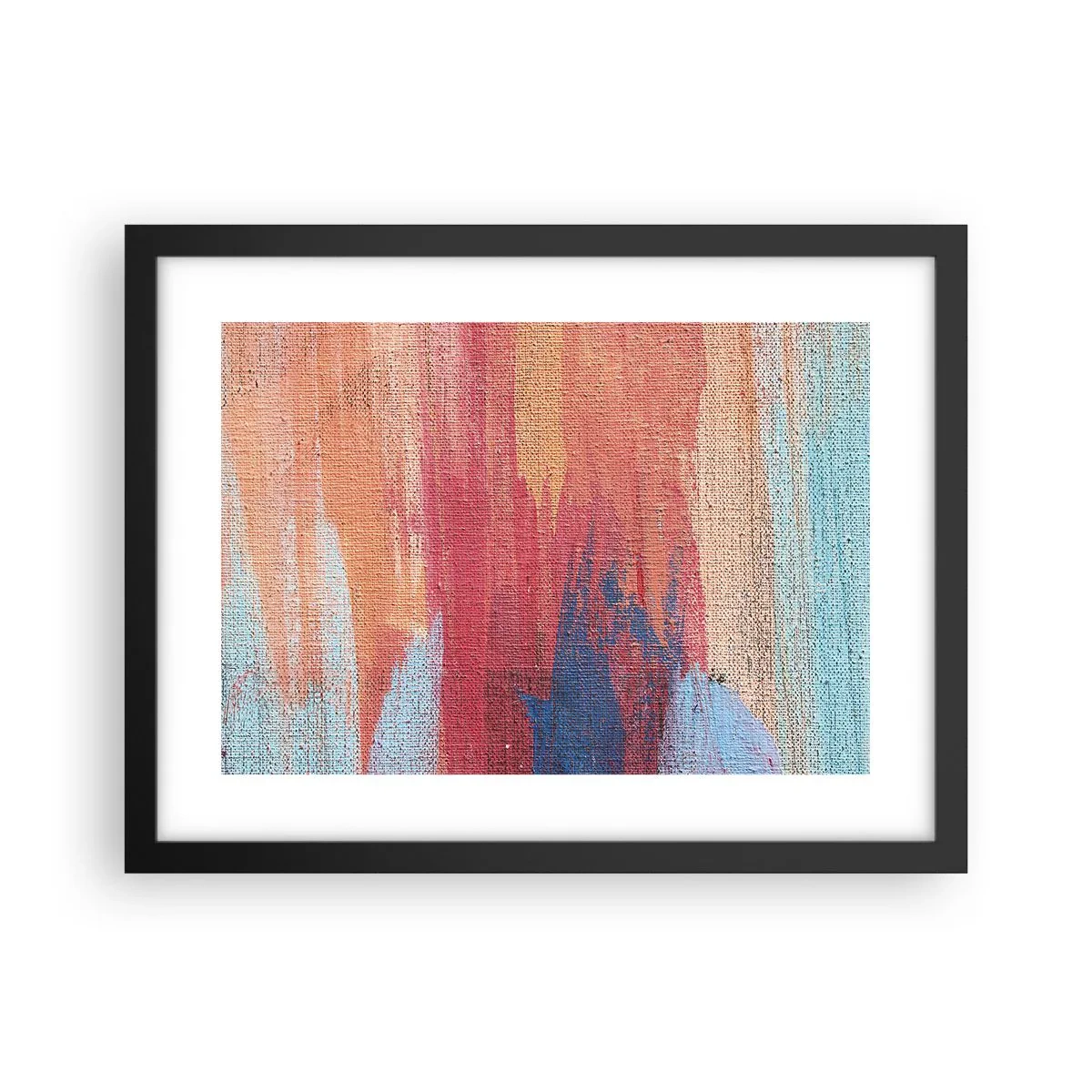 Poster in een zwarte lijst - Ren door de regenboog - 40x30 cm