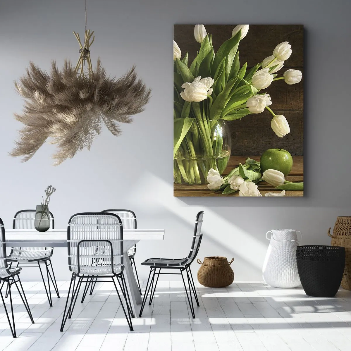 Schilderen op canvas - Sappig en fris in groen en wit - 50x70 cm