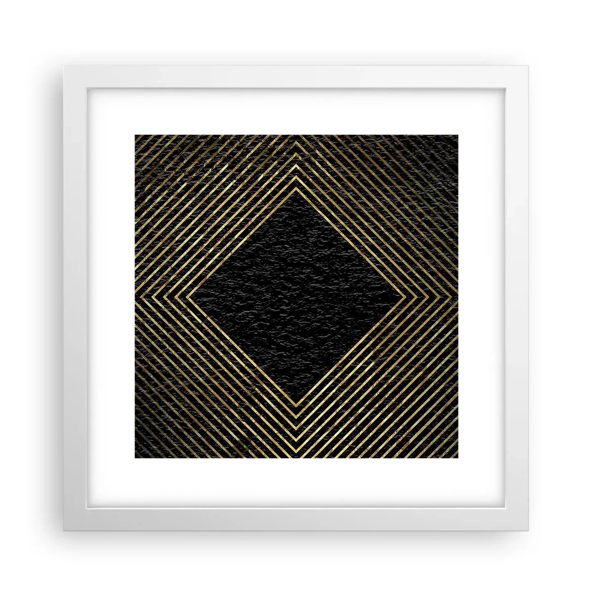 Poster in een witte lijst - Geometrie in glamoureuze stijl - 30x30 cm