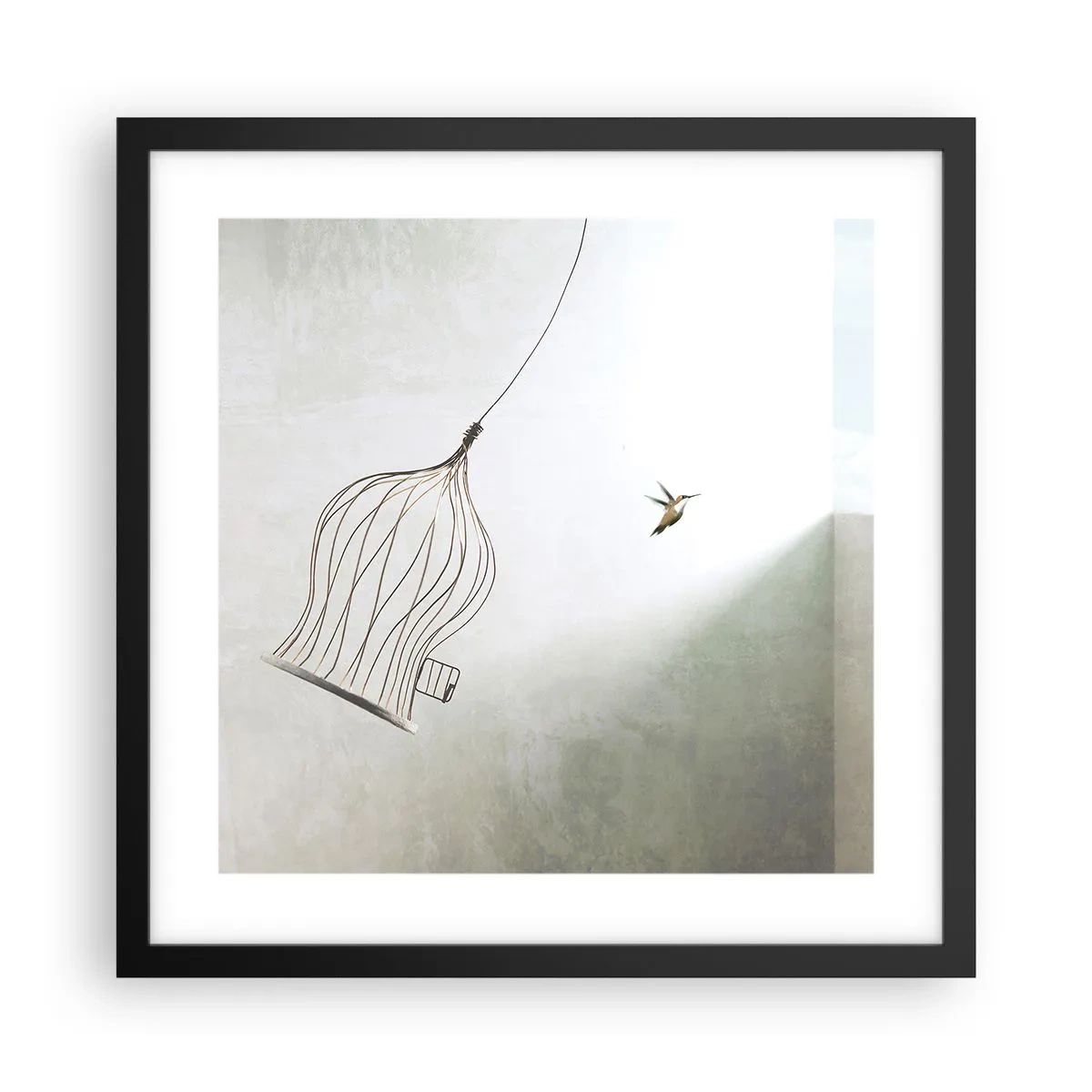 Poster in een zwarte lijst - In je element - 40x40 cm