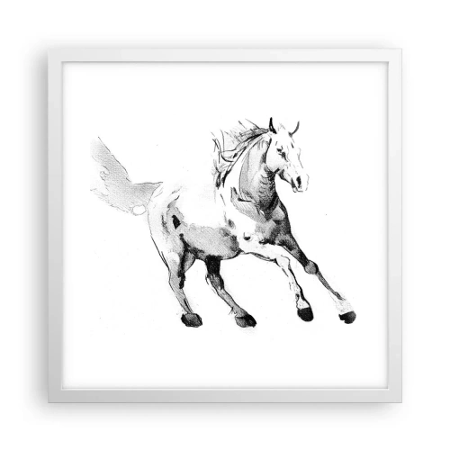 Poster in een witte lijst - Ongetemde ziel - 40x40 cm
