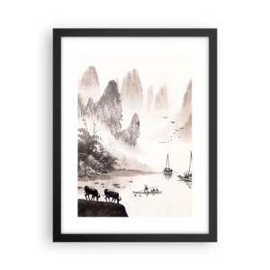 Poster in een zwarte lijst - Het exotische alledaagse leven van het Oosten - 30x40 cm