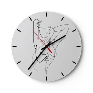 Wandklok - Klok - Abstract vrouwelijk silhouet in een minimalistische lijn - 30x30cm - Zoals je echt bent… - Moderne wanddecoratie voor woonkamer, keuken en slaapkamer ARTTOR
