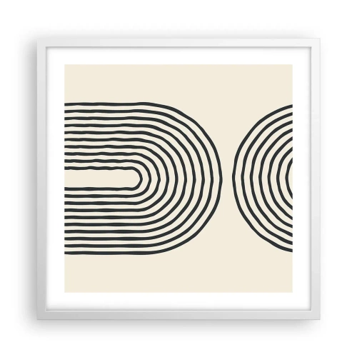 Poster in een witte lijst - In een ogenblik ... - 50x50 cm