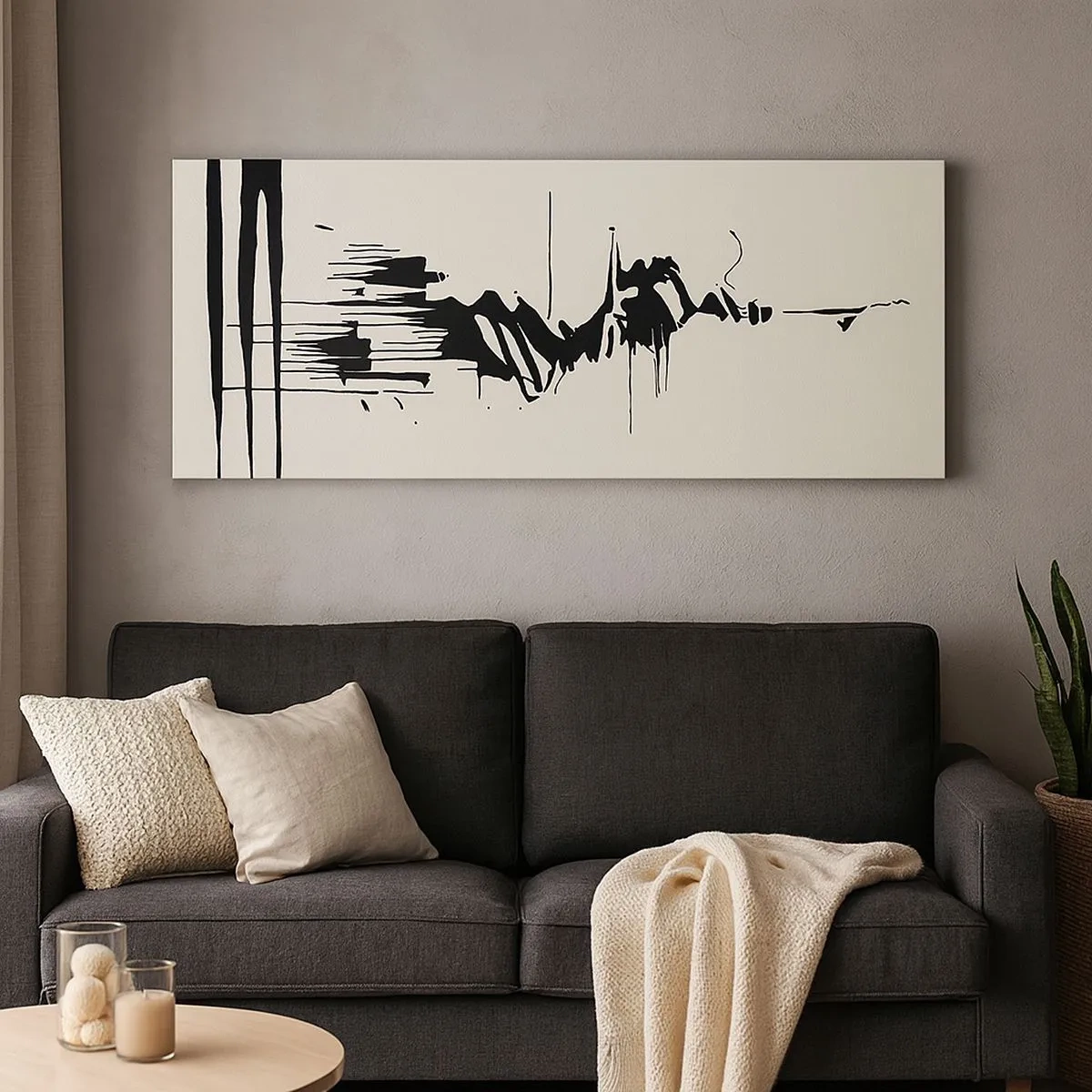 Schilderen op canvas - Overhaaste abstractie - 100x40 cm