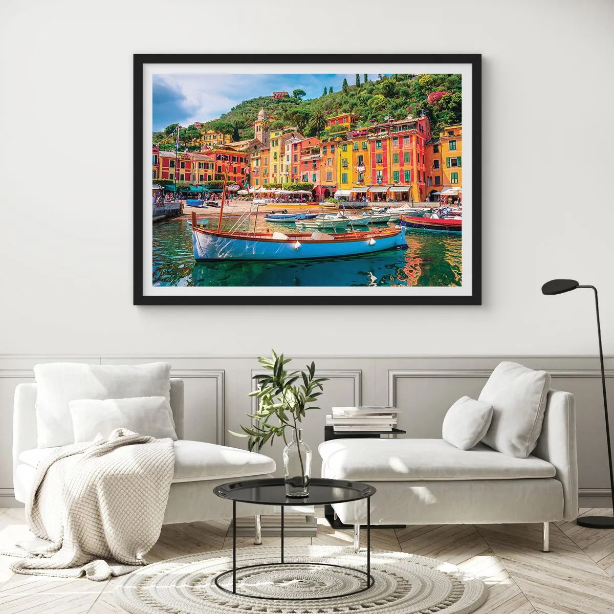 Poster in een zwarte lijst - Italiaanse ochtend - 70x50 cm
