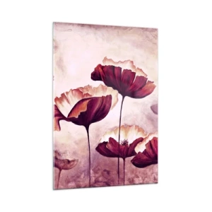 Schilderen op glas - Rood en wit bloemblad - 50x70 cm
