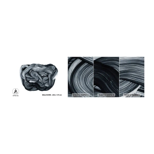 Fotobehang Monster Premium Sand - Het is niet zo eenvoudig - Abstractie, Grafisch, Zwart en wit - 100x30 cm