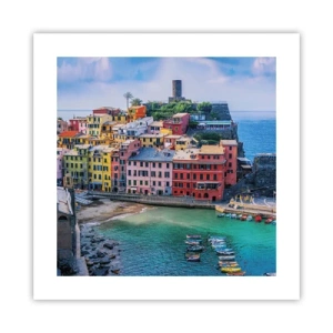 Poster - Mediterrane magische stad - 40x40 cm