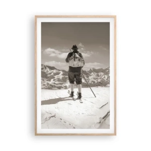 Een poster in een licht eiken lijst - En de bergen blijven onveranderd - 61x91 cm